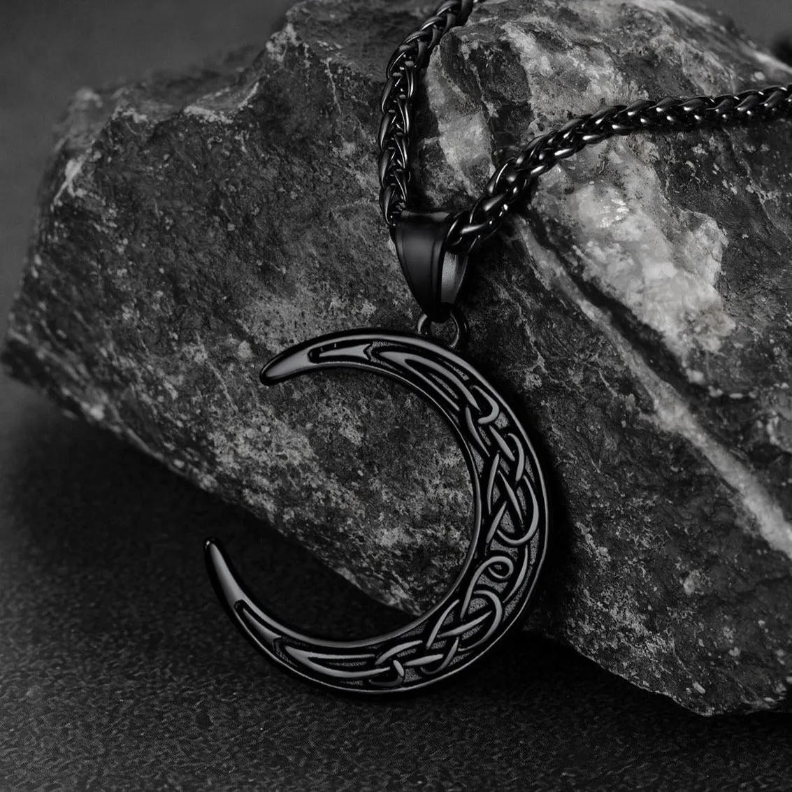 Celtic Crescent Moon Necklace For Men/Women