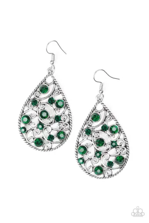 Certainly Courtier Green Teardrop Earrings - Paparazzi Accessories