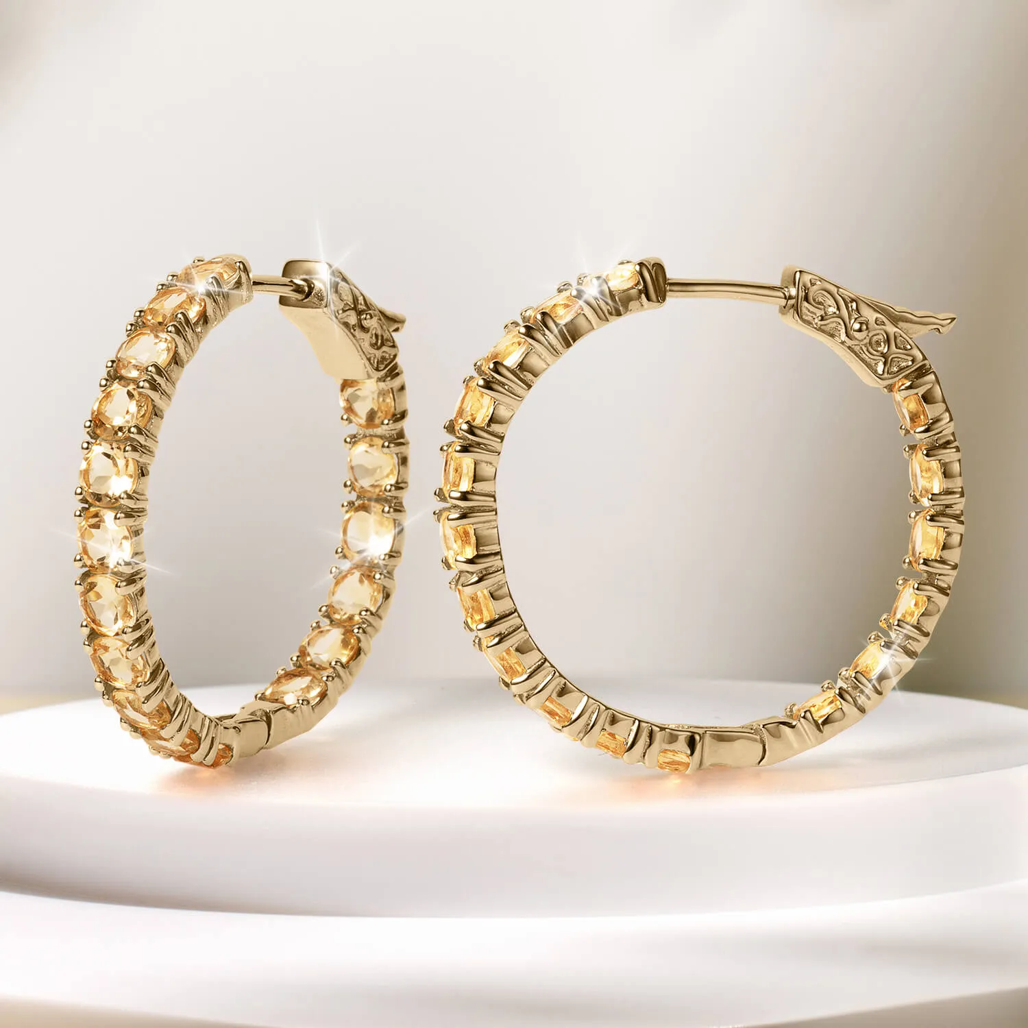 Chic Citrine Hoop Earrings