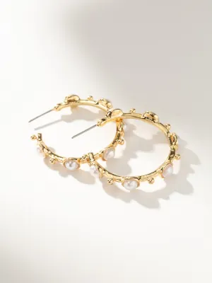 Chic Pearl Hoop Earrings