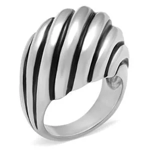 CJ7841OS Wholesale Stainless Steel Grooved Shell Ring