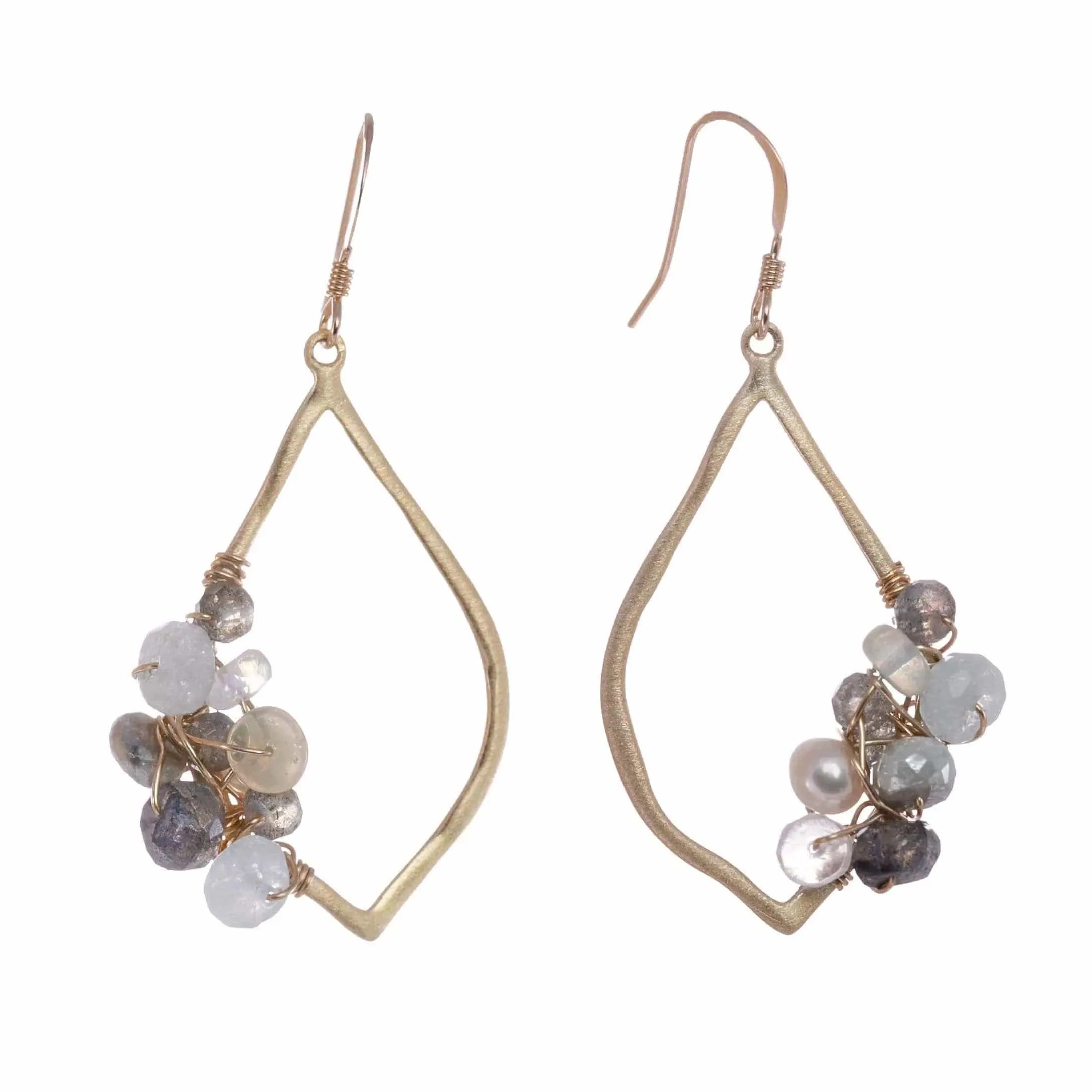 Clara 14K Gold Fill Gemstone Cluster Earrings