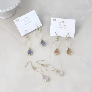 Color Teardrop Linear Earrings