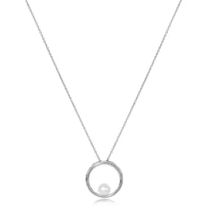 Credo silver circle pendant with cultured freshwater pearl