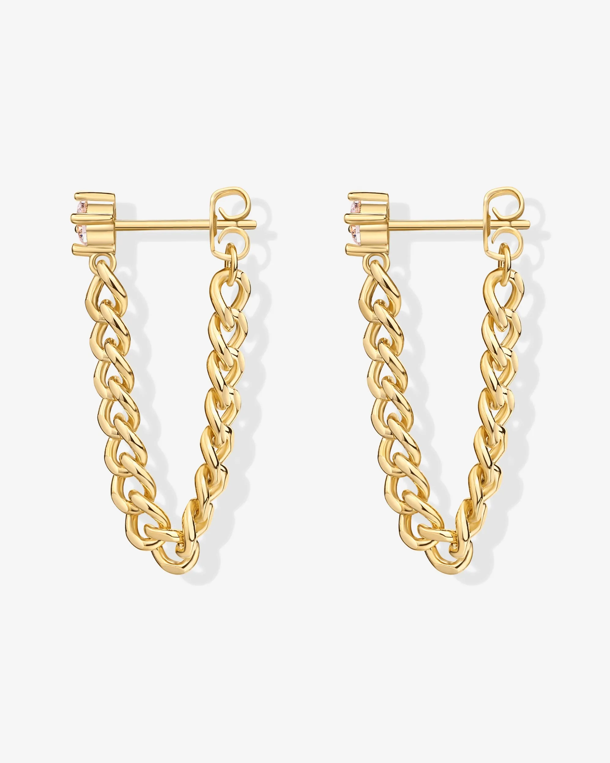 Cubic Zirconia Chained Earrings