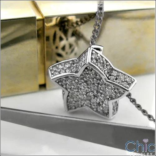 Cubic Zirconia Cz 2.5 TCW Star Pendant