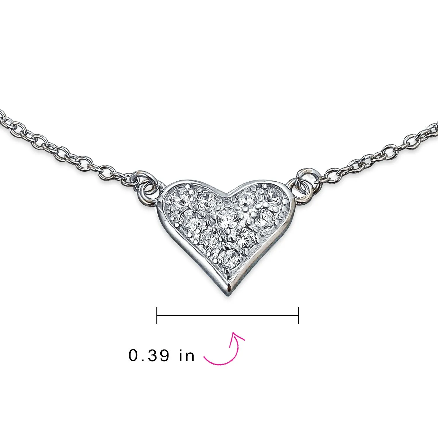 Cubic Zirconia Multi Hearts Anklet Ankle Bracelet Sterling Silver