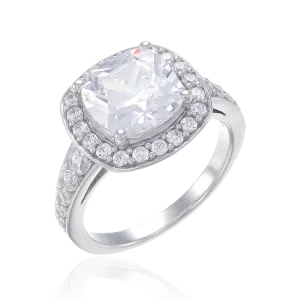 Cushion Cut Sparkling Ring