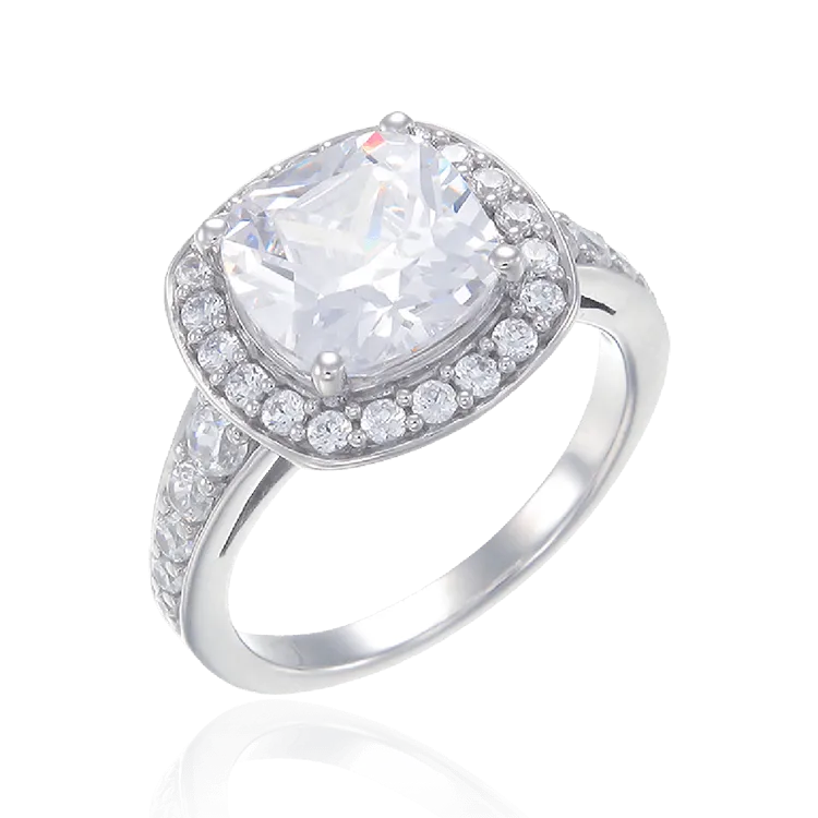 Cushion Cut Sparkling Ring