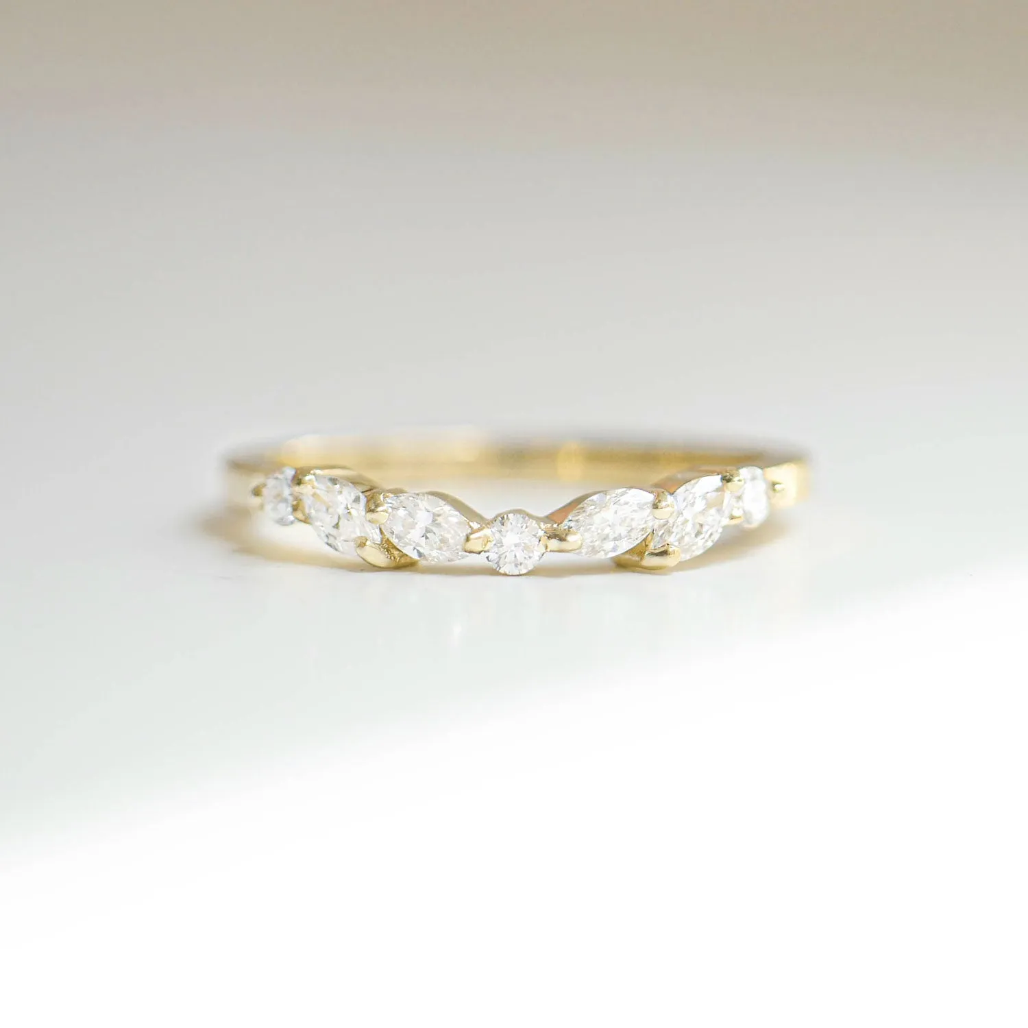 Custom Marquise Diamond Stacking Ring Set