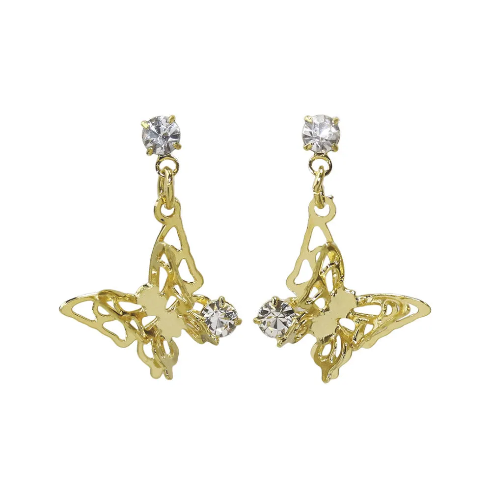 Dainty Butterfly Drop Earrings