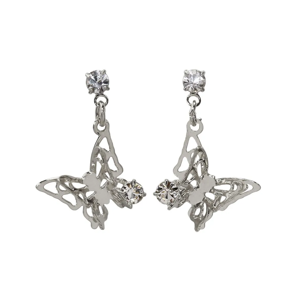 Dainty Butterfly Drop Earrings