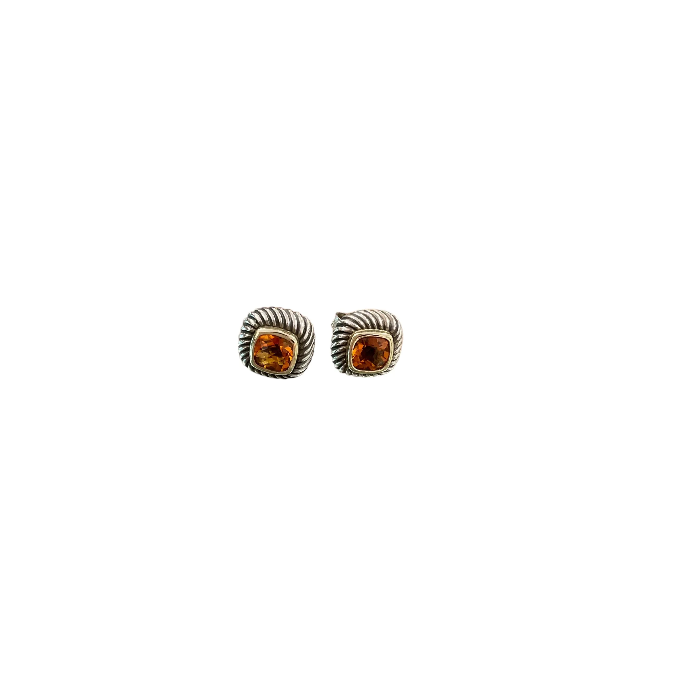 David Yurman Citrine Cable Stud Earrings