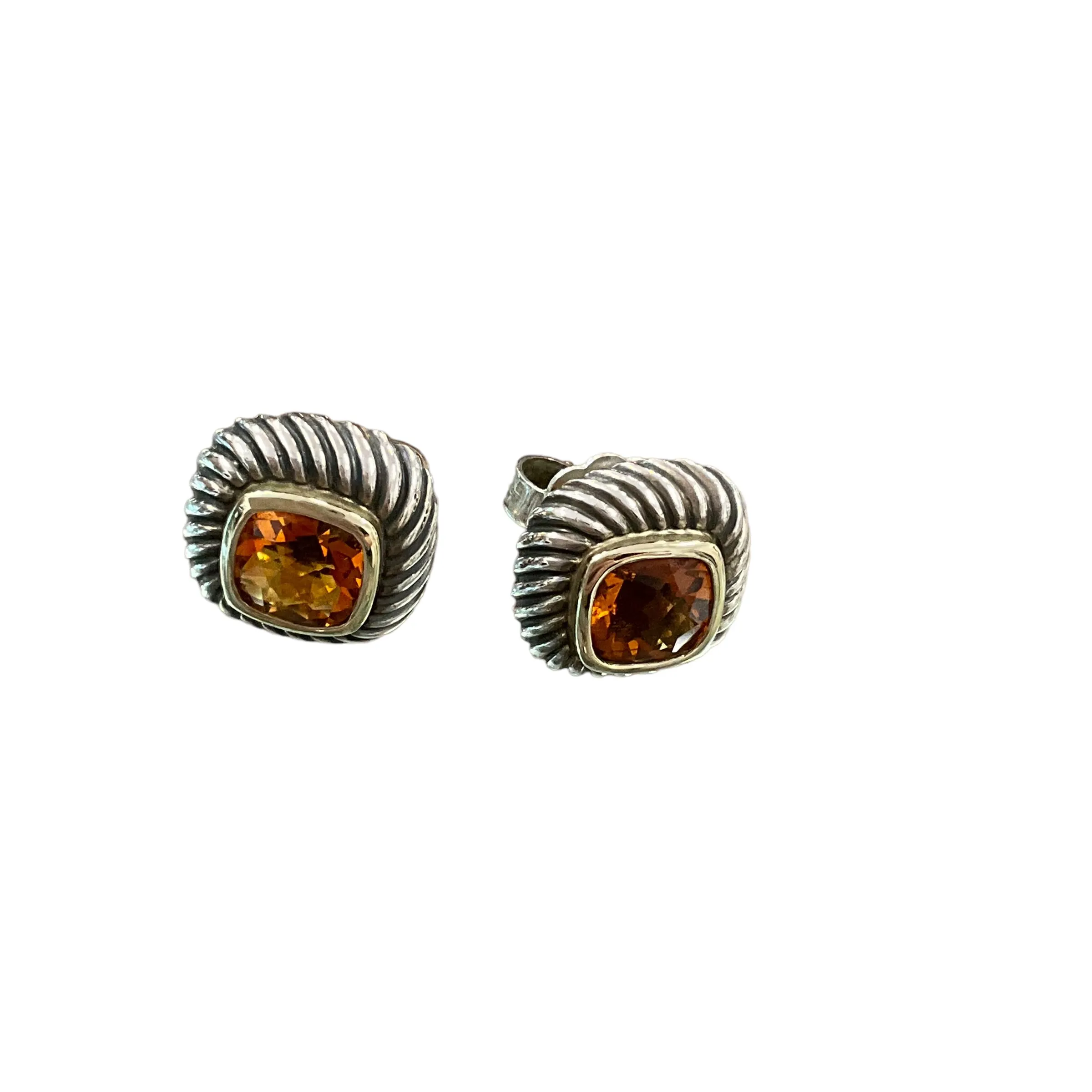 David Yurman Citrine Cable Stud Earrings