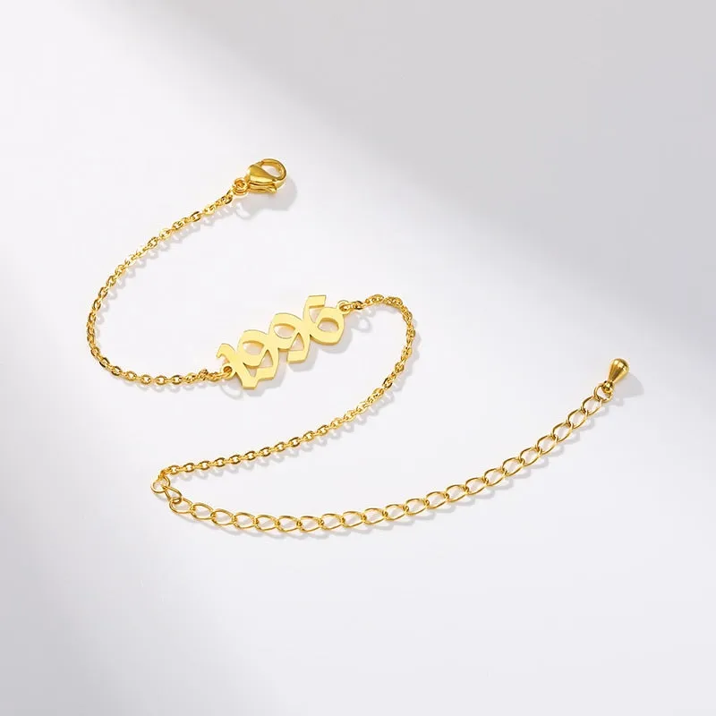 Delicate 1990 2019 Year Chain Bracelet For Women