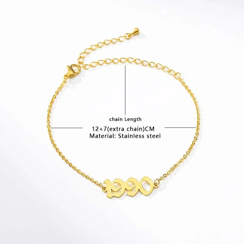 Delicate 1990 2019 Year Chain Bracelet For Women