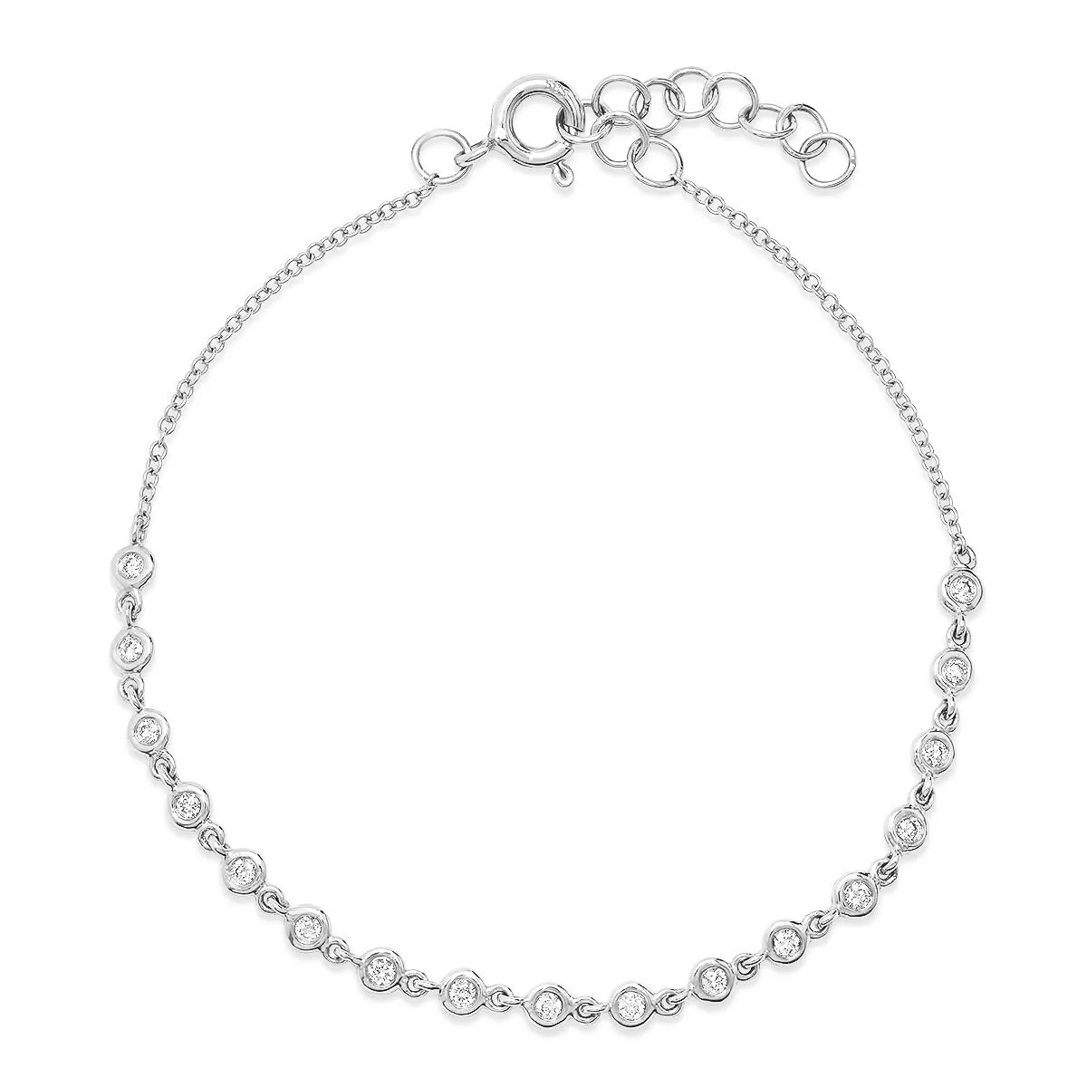 Delicate Bezel Set Diamond  Bracelet