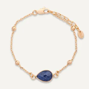 Delicate Lapis Clasp Bracelet In Gold-Tone