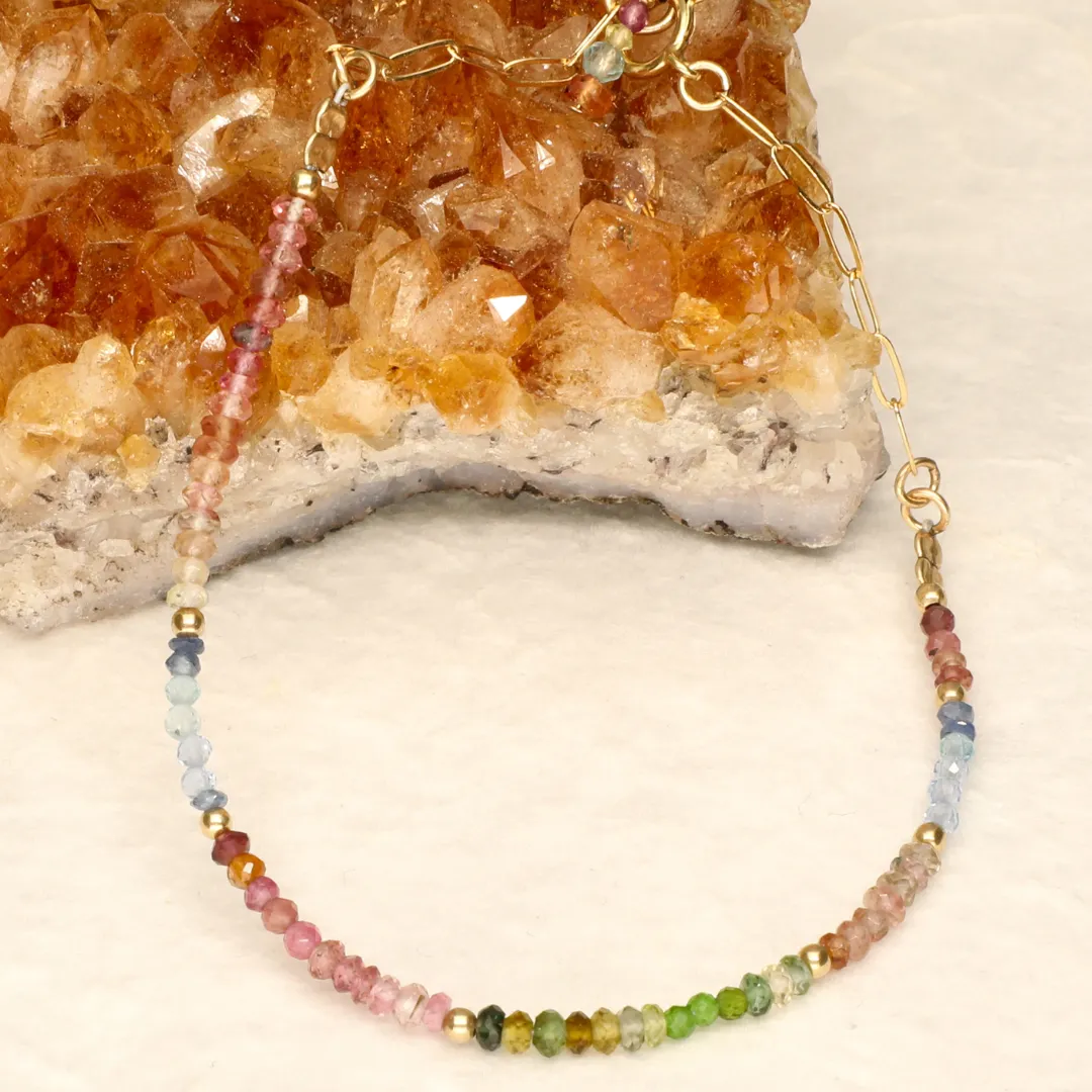 Delicate Multicolour Semi Precious Stone Bracelet