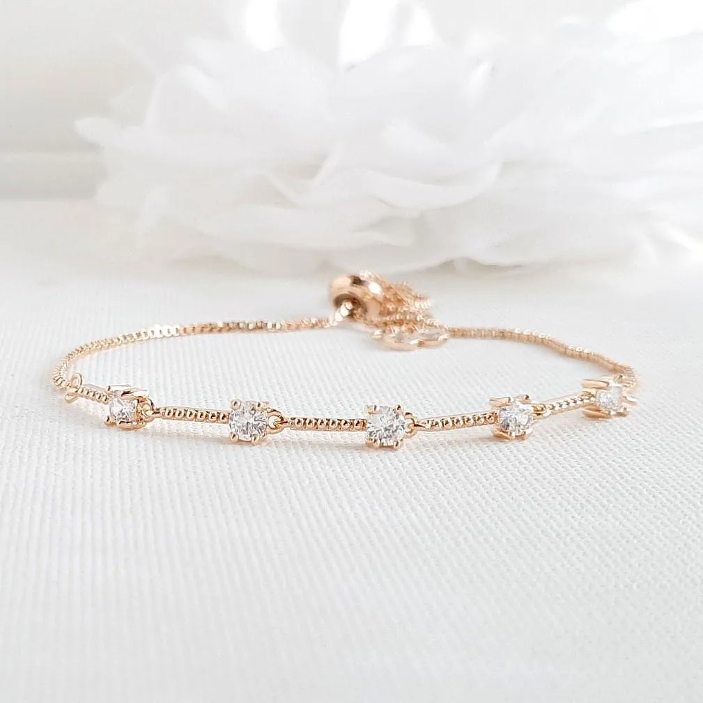 Delicate Silver Wedding Bracelets for Brides & Bridesmaids- Ginger