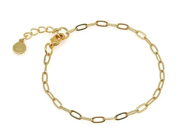 Delicate Sparkling Small Paperclip Chain Bracelet