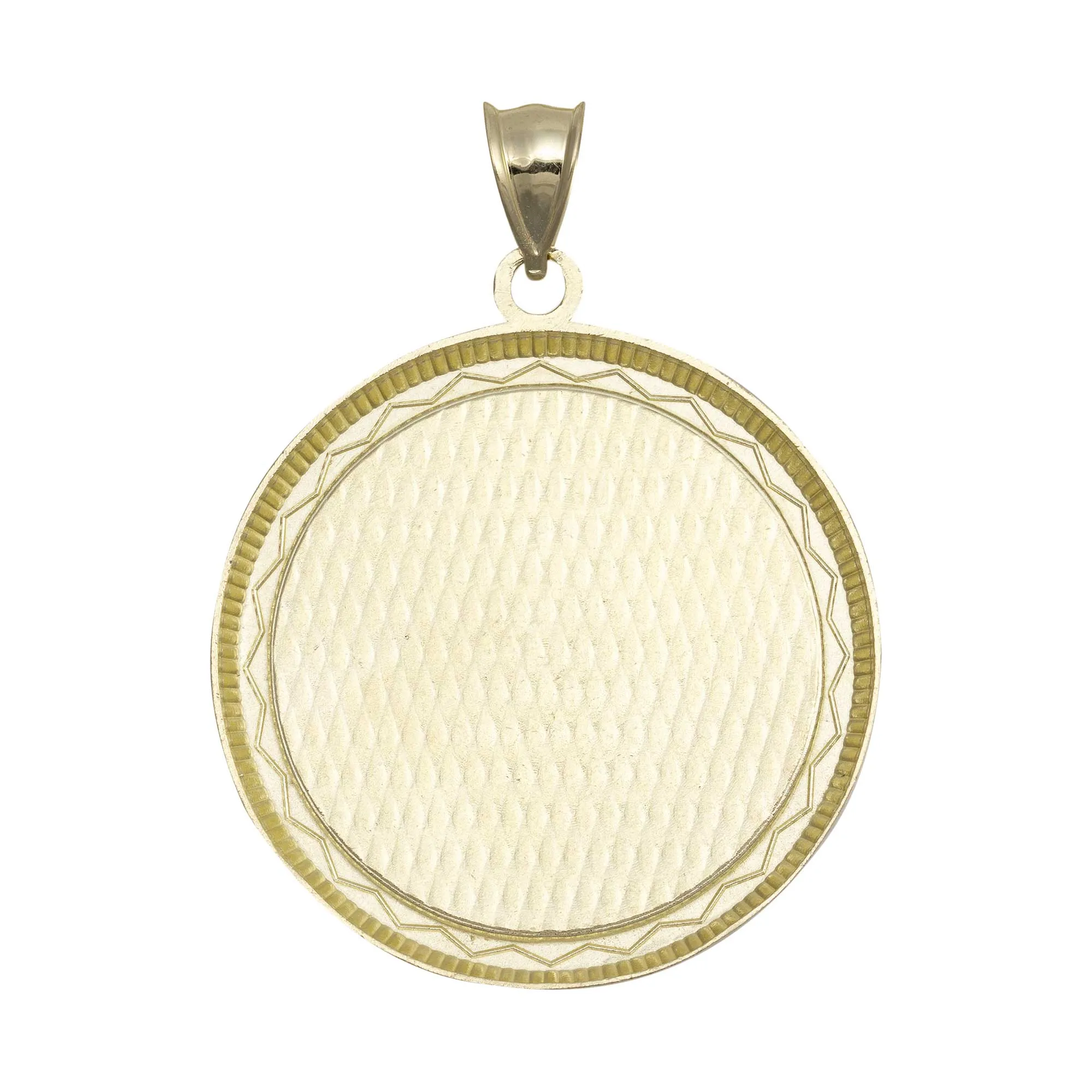 Diamond-Cut Round Medallion Pendant 10K Yellow Gold