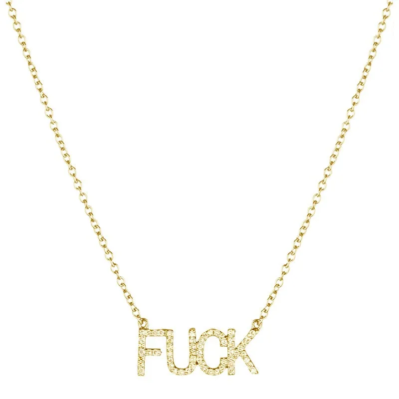 Diamond Pavé FUCK Necklace