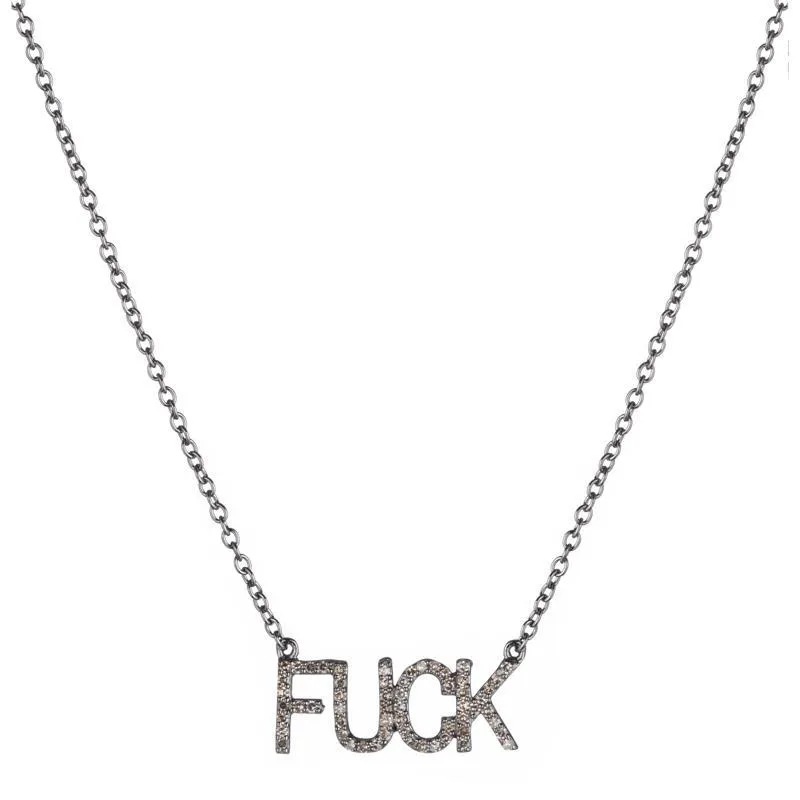 Diamond Pavé FUCK Necklace