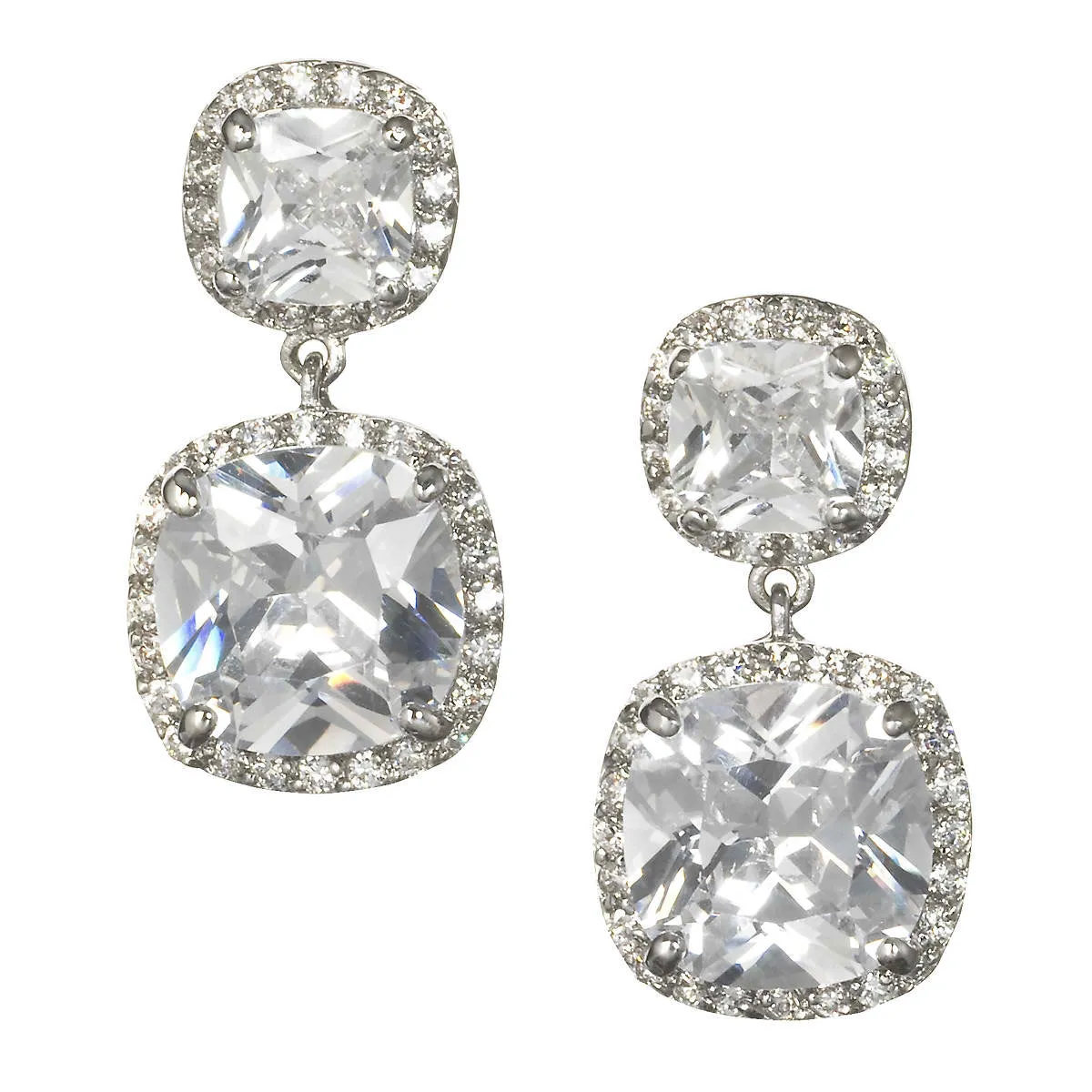 Doria Cushion Cut Bridal Drop Earring