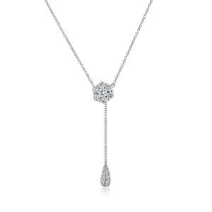 Drop Pendant Necklace in 18k Gold with Diamonds