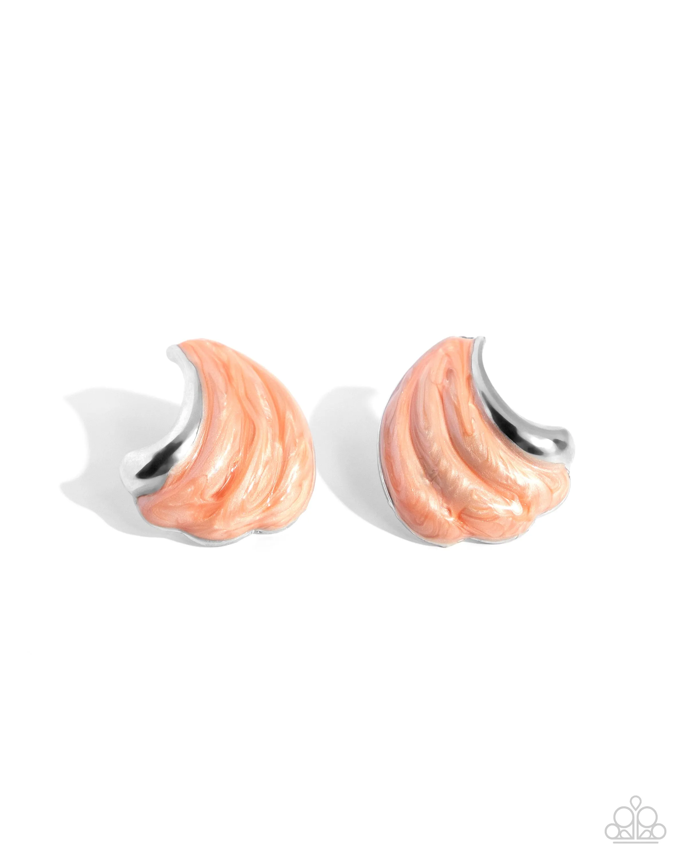 Earrings Whimsical Waves - Orange E569