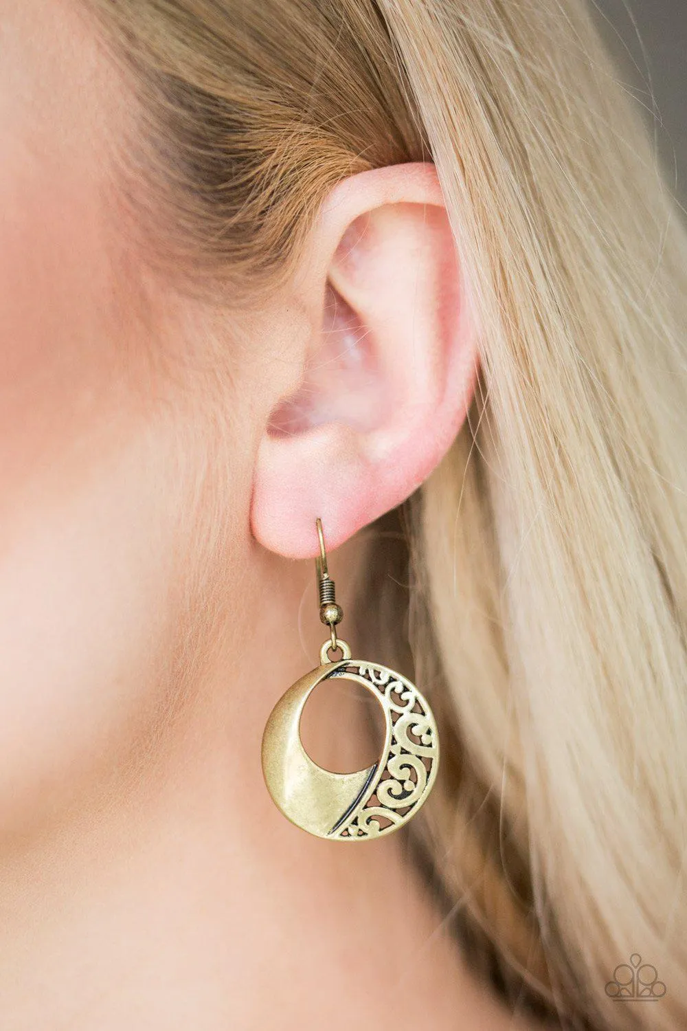 Eastside Excursionist Brass Earrings - Paparazzi Accessories