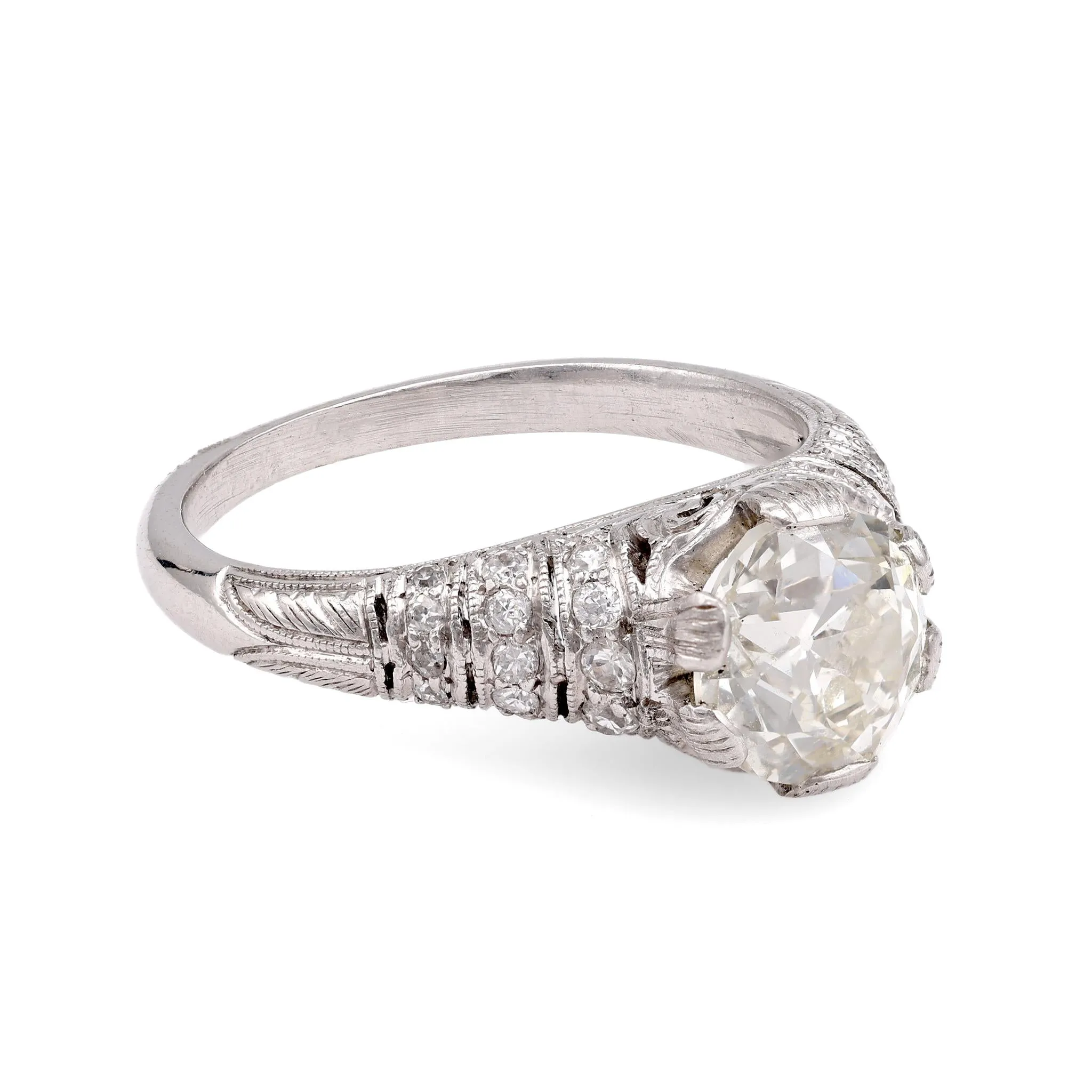 Edwardian-Inspired Platinum Diamond Ring