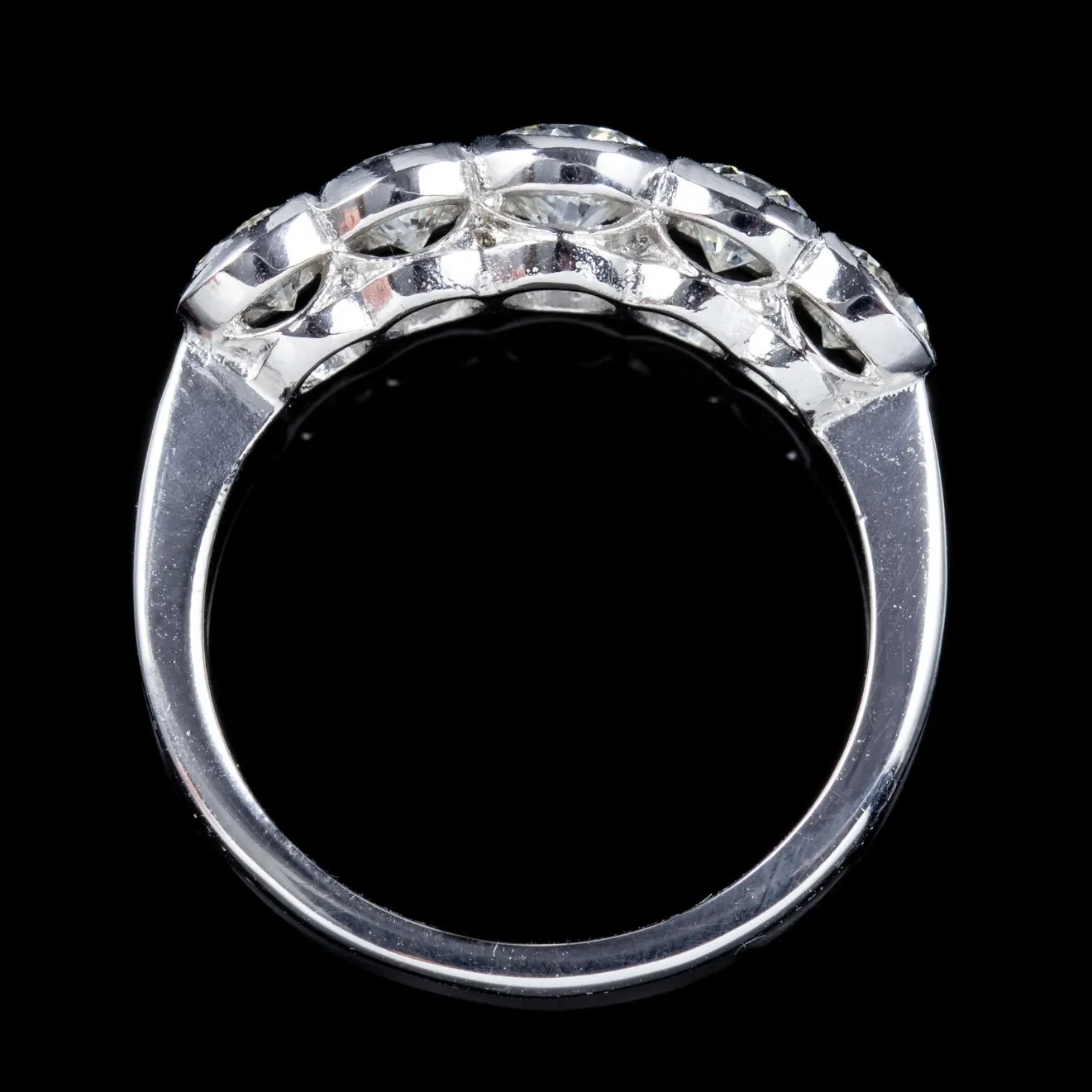 Edwardian Style Five Stone Diamond Ring Platinum 1.80Ct Of Diamond.