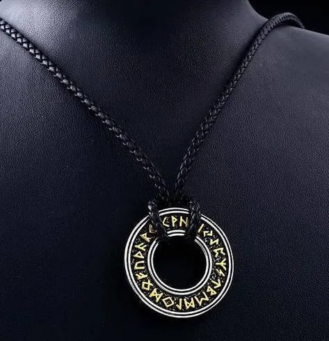 Elder Futhark Rune Circle Necklace