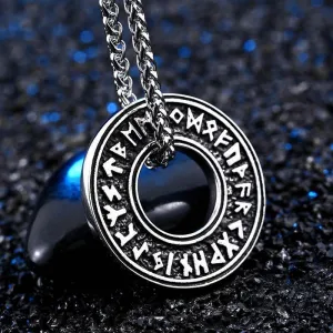 Elder Futhark Rune Circle Necklace