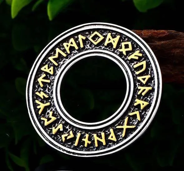 Elder Futhark Rune Circle Necklace