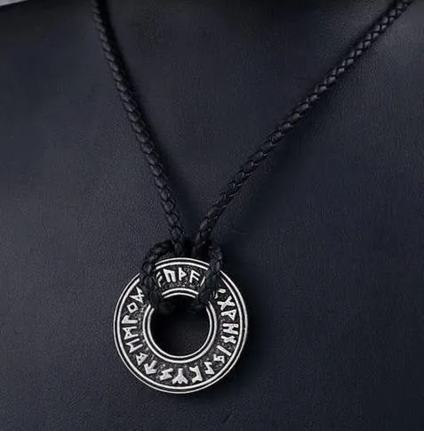 Elder Futhark Rune Circle Necklace