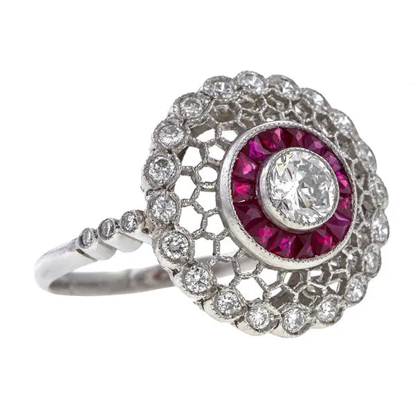 Filigree Diamond & Calibre Ruby