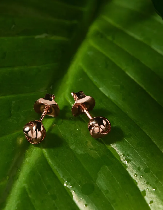 Floret Rose Gold Knot Stud Earring