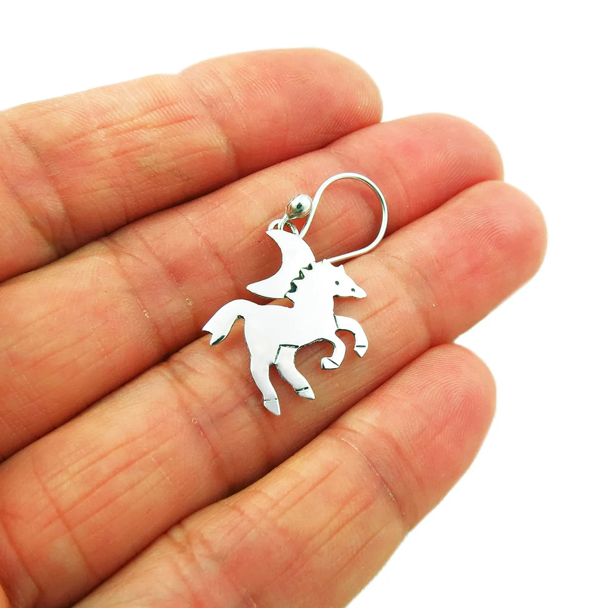 Galloping Horse 925 Sterling Silver Earrings