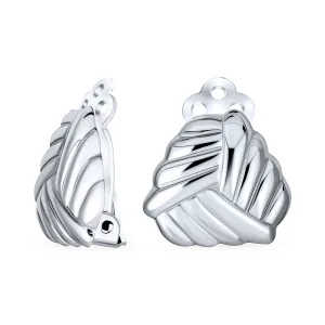 Geometric Twist Love Knot Clip-On Earrings for Non-Pierced Ears Sterling Silver