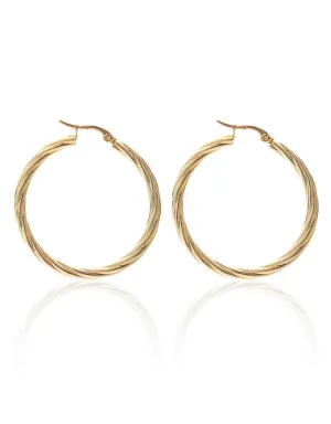 Get Twisted Hoop Earrings Gold