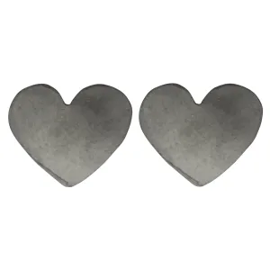 Gia Heart Post Earring, Silver