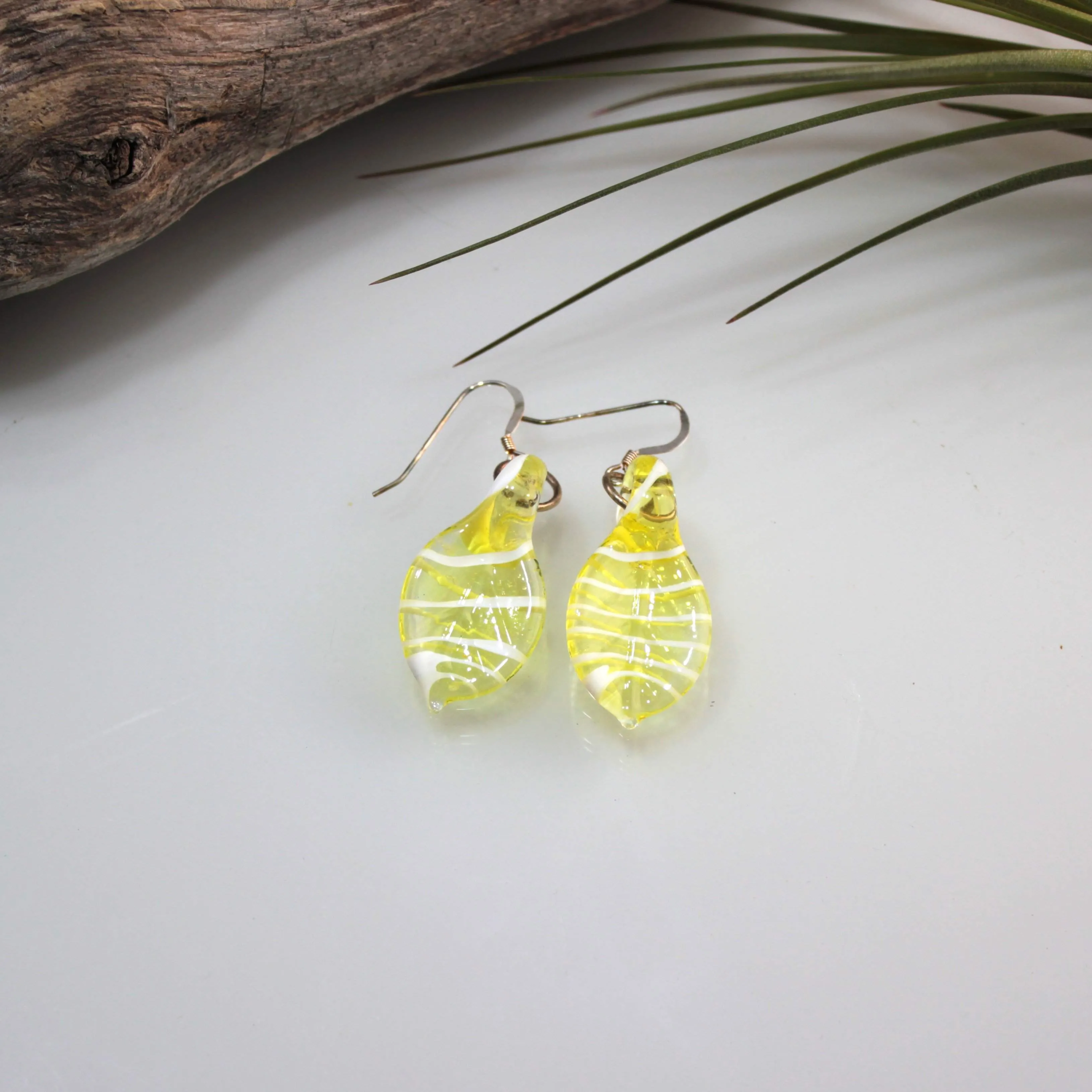 Glass Leaf Earrings - A Whimsical Woodsy Accessory