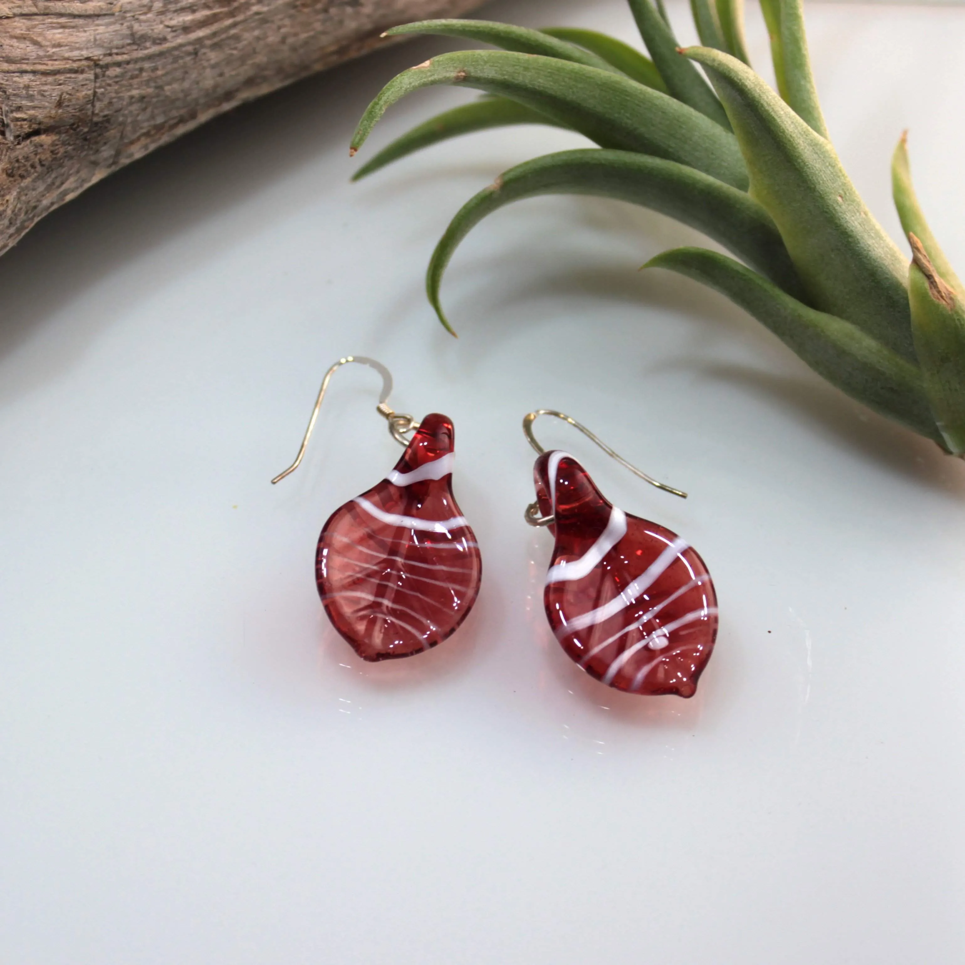 Glass Leaf Earrings - A Whimsical Woodsy Accessory