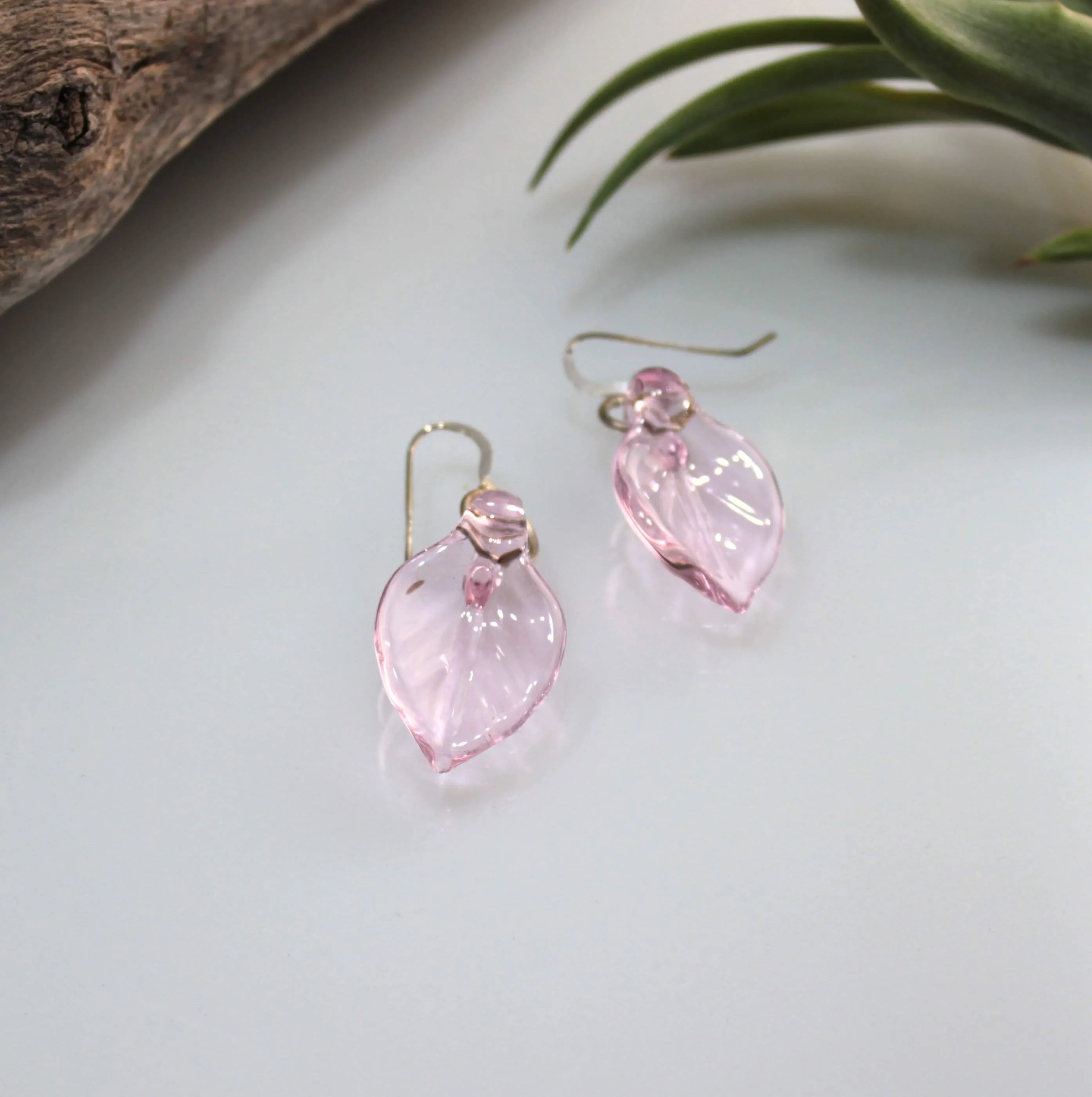 Glass Leaf Earrings - A Whimsical Woodsy Accessory