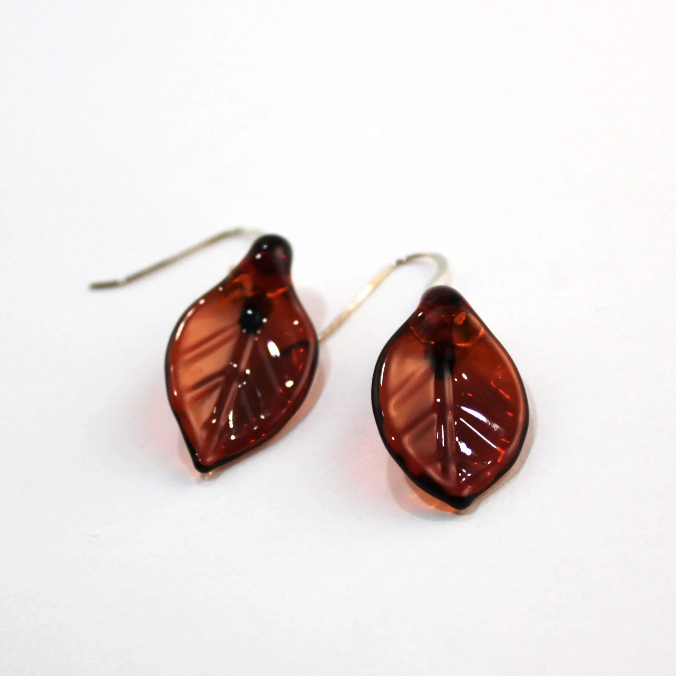 Glass Leaf Earrings - A Whimsical Woodsy Accessory