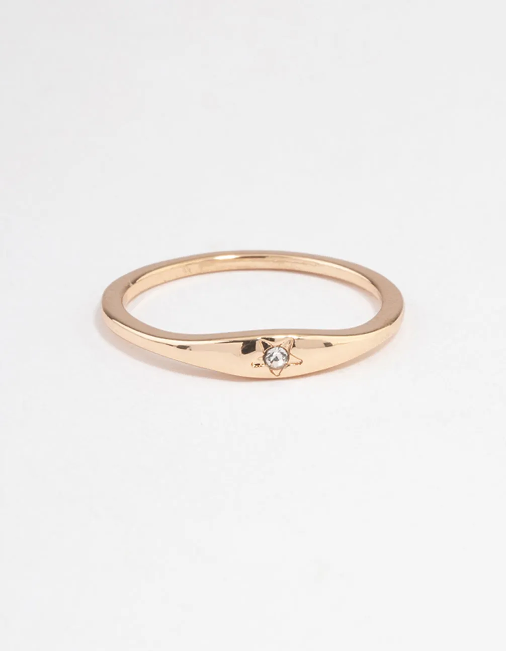 Gold Solitaire Tapered Ring