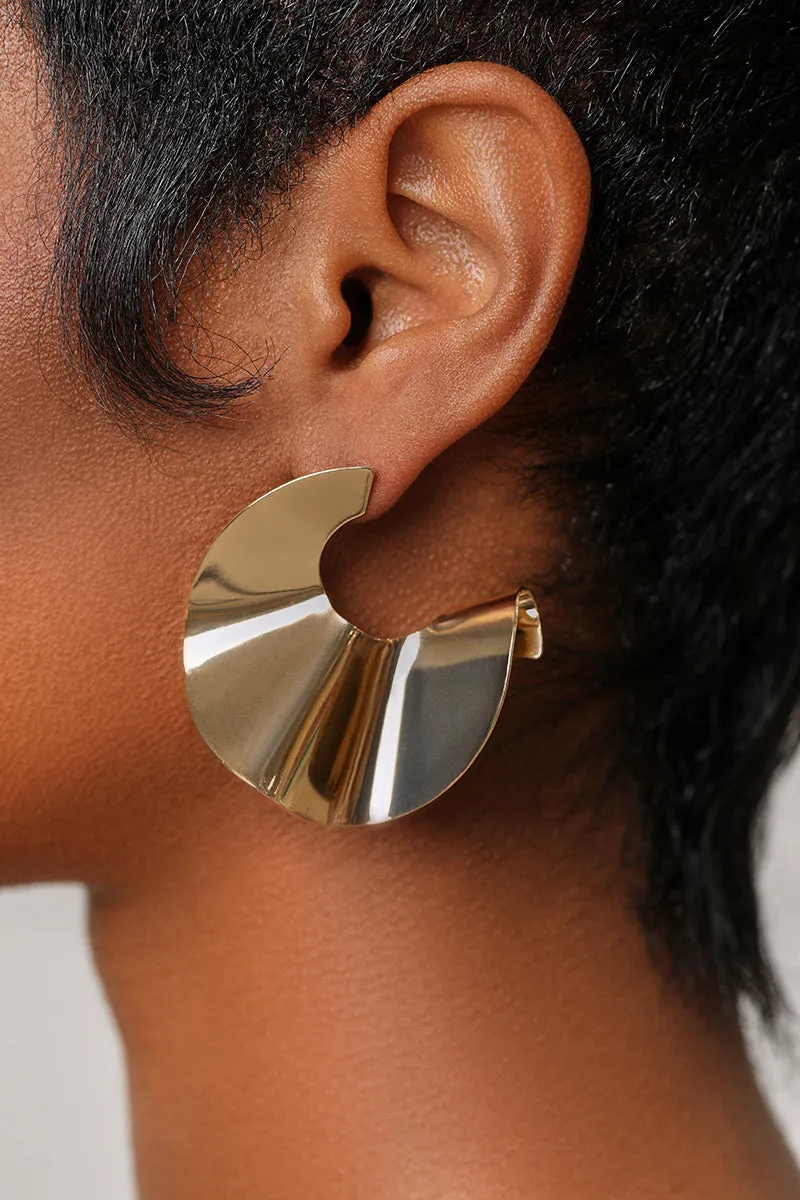 Gold Structured Earrings